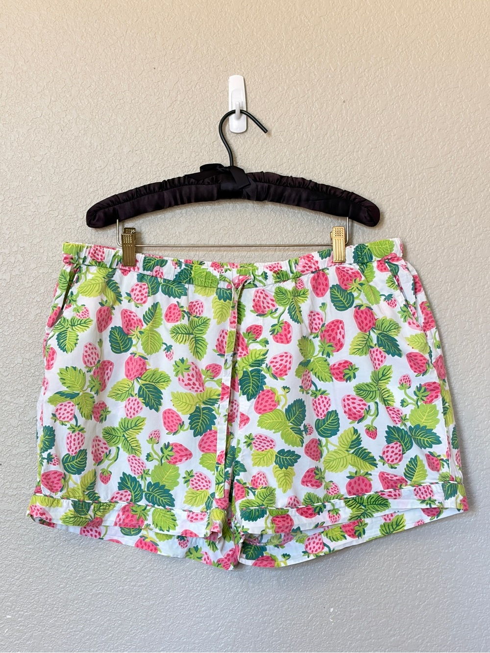 Printfresh Strawberry Fields Pink Salt Cotton Pajama Shorts Women’s XL